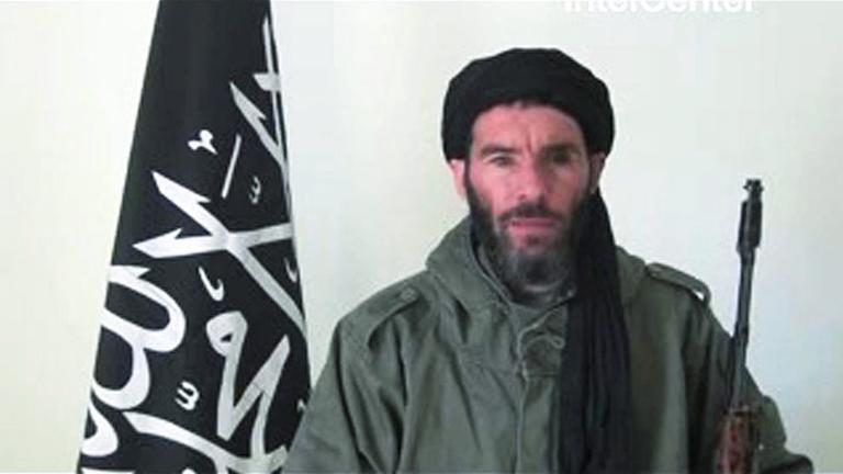 An undated handout photograph taken from a video released by the IntelCenter on 16 January 2013 showing Mokhtar Belmokhtar, the leader of group that took many 41 hostages at the British Petrolium (BP) Gas Field in Algeria. The Chadian army said 02 March 2013 that it had killed Al-Qaeda-affiliated leader Mokhtar Belmokhtar in an operation in northern Mali, according to Al-Jazeera. The one-eyed Islamist militant was believed to be the mastermind behind the January attack on the Tiguentourine gas facility in In Amenas, Algeria, in which dozens of foreign workers were killed in a four-day stand-off.