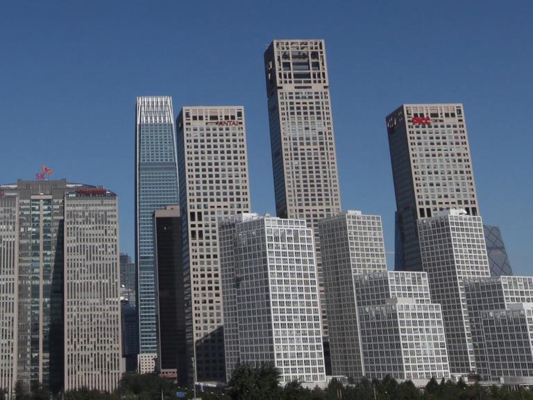 Blick auf einige Gebäude in Peking
