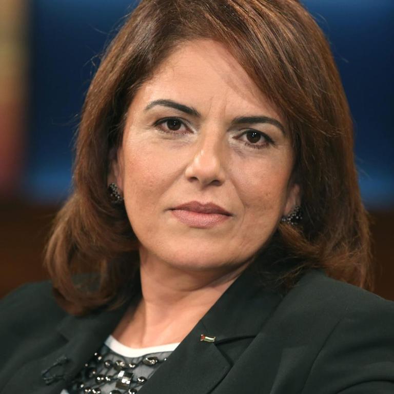 Dr. Khouloud Daibes (Leiterin der Palästinensischen Mission in Deutschland) in der ARD-Talkshow "ANNE WILL" am 30.07.2014 in Berlin Thema der Sendung: Blutiger Nahost-Konflikt - Wer wird für die Eskalation verantwortlich gemacht?