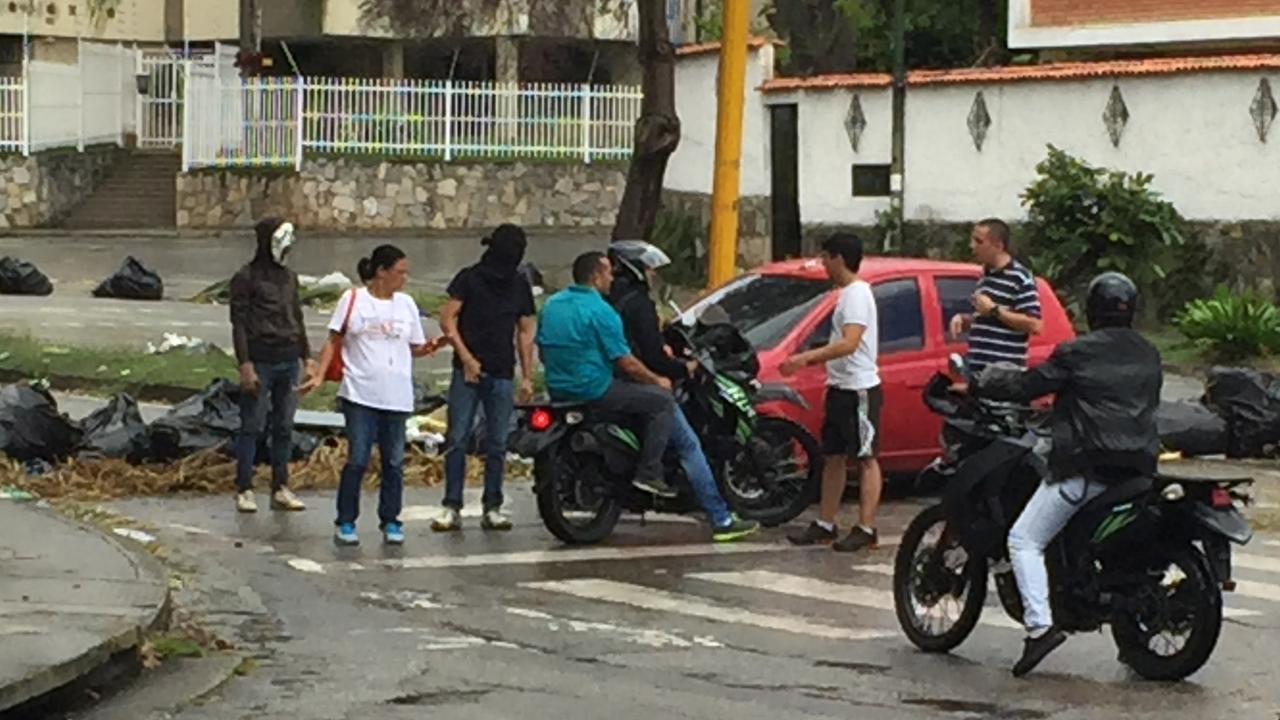 Eine Straßenbarrikade in der venezolanischen Hauptstadt Caracas