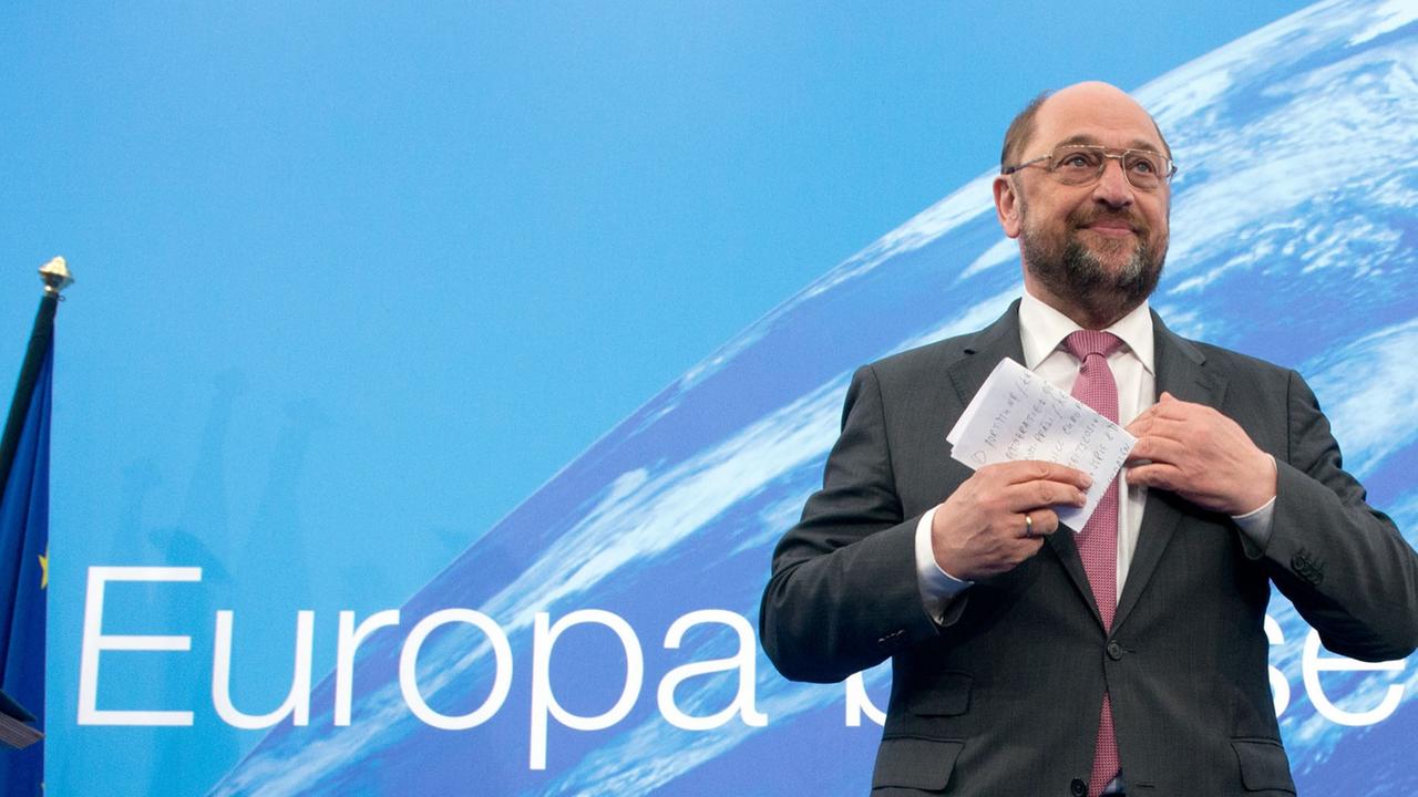 Der Spitzenkandidat der SPD für die Europawahl Martin Schulz bei einer Wahlkampfveranstaltung in Dortmund.