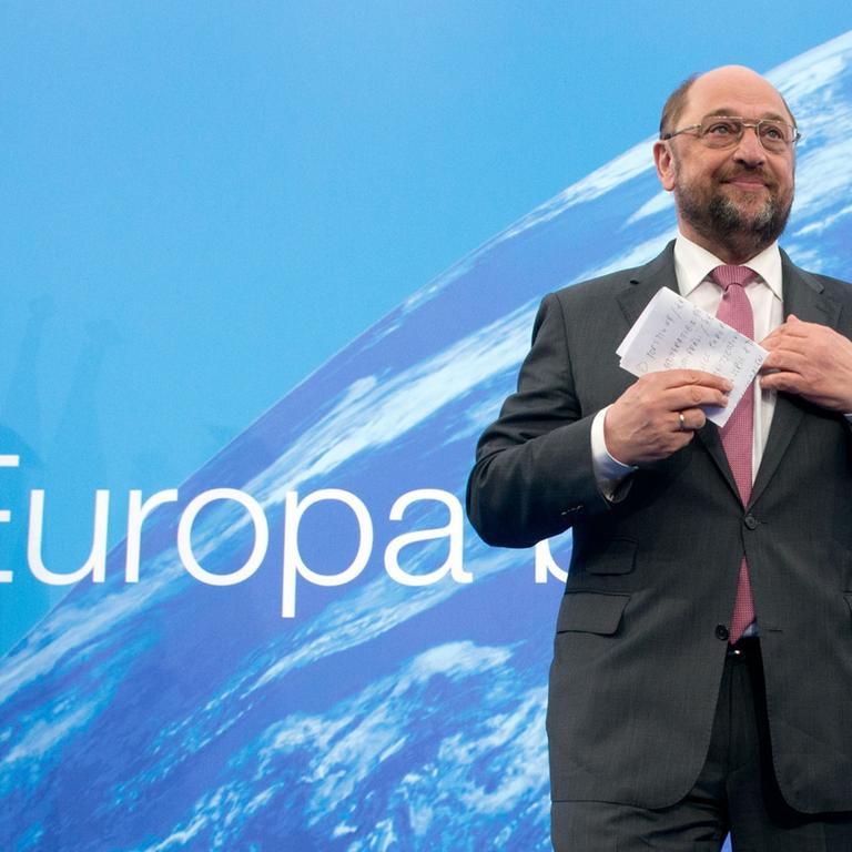 Der Spitzenkandidat der SPD für die Europawahl Martin Schulz bei einer Wahlkampfveranstaltung in Dortmund.