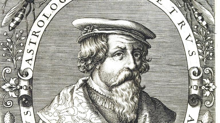 Petrus Apianus (1495-1552), hier noch als "Astrologus" bezeichnet (de Bry)