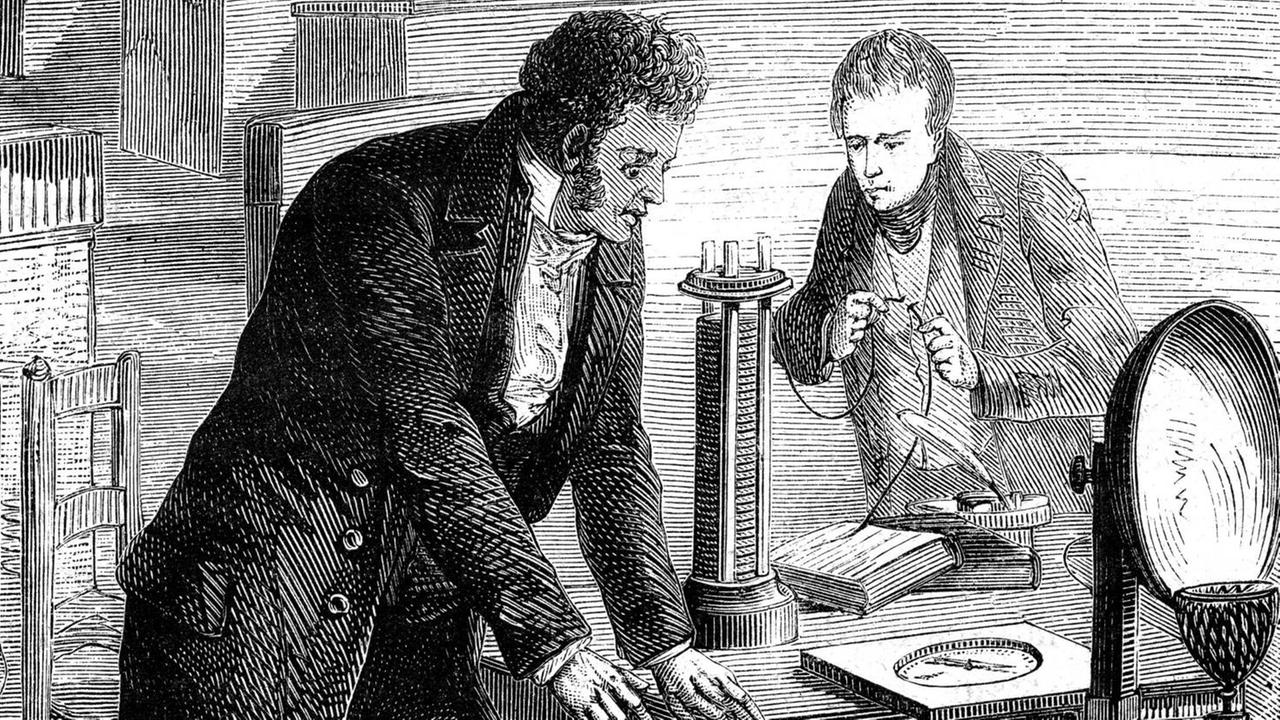 Hans Christian Oersted, dänischer Chemiker und Physiker, Entdecker es Elektromagnetismus, Druck von 1867