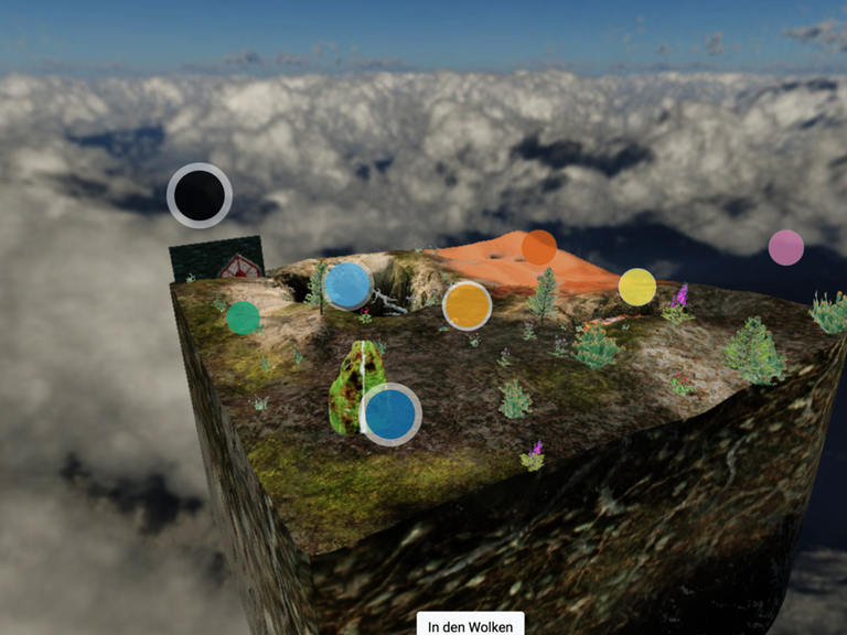 Screenshot einer Webseite. Sie zeigt das 3D-Modell eines virtuelle Gartens.