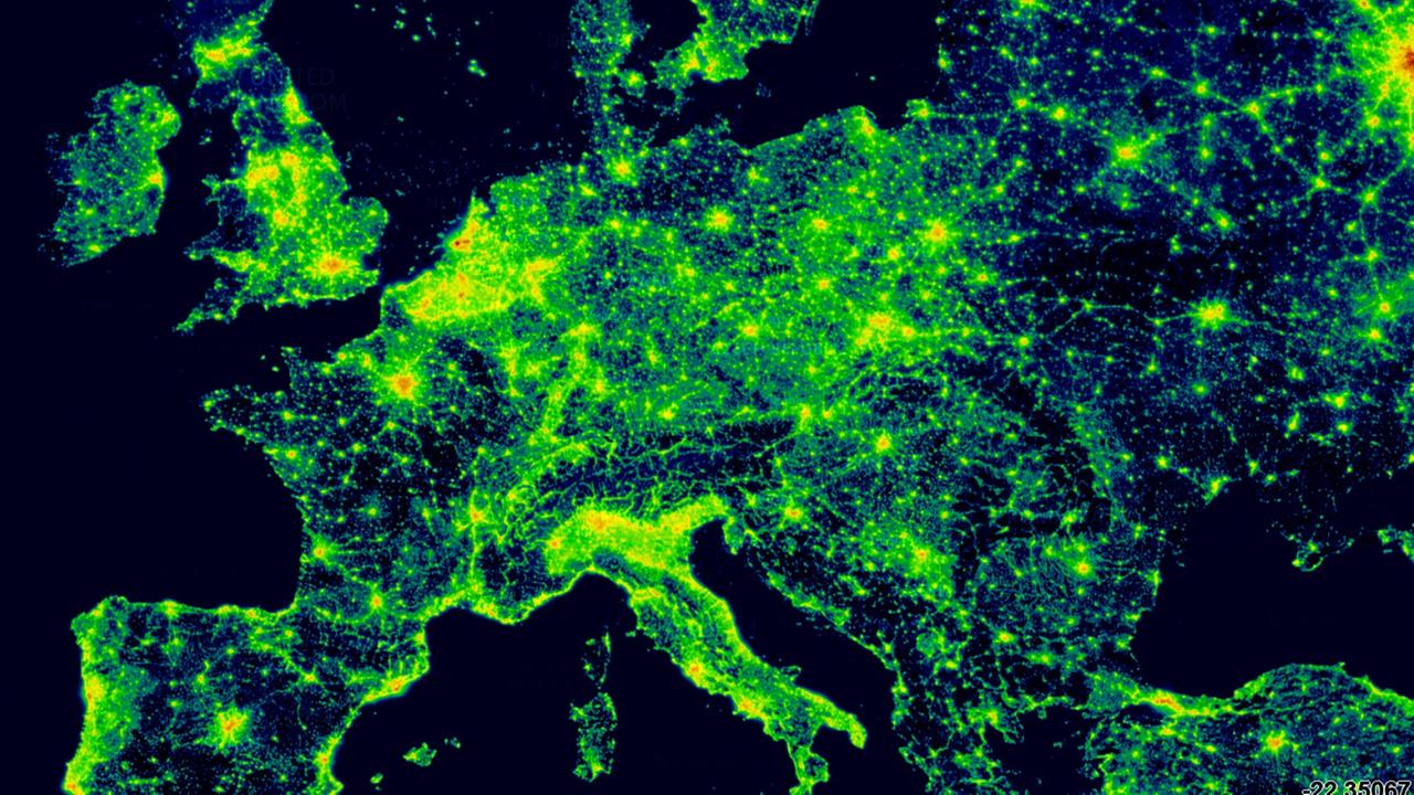 Satellitenbilder zeigen die nächtliche Lichtverschmutzung in Mitteleuropa; Sterne und Milchstraße sind von vielen Orten aus nicht mehr zu sehen Satellitenbilder zeigen die nächtliche Lichtverschmutzung in Mitteleuropa; Sterne und Milchstraße sind von vielen Orten aus nicht mehr zu sehen