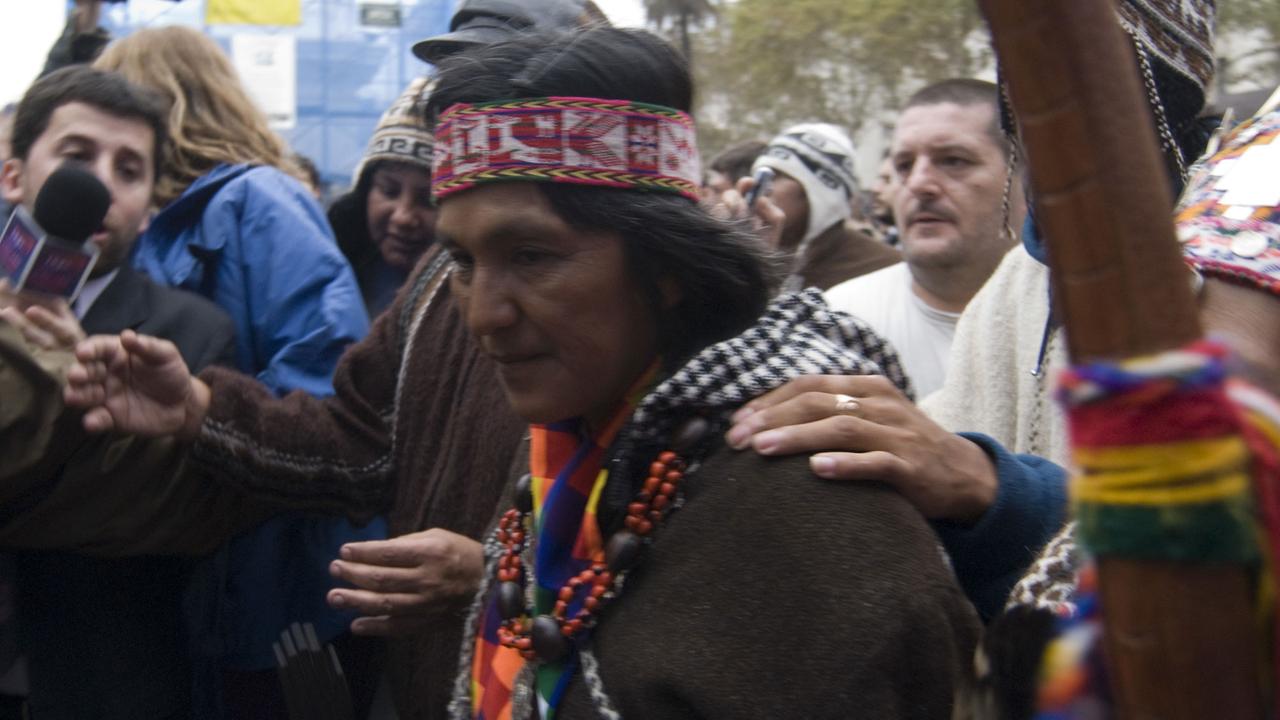 2010: Milagro Sala von Tupac Amaru auf dem Argentine National Indigenous Marsch 