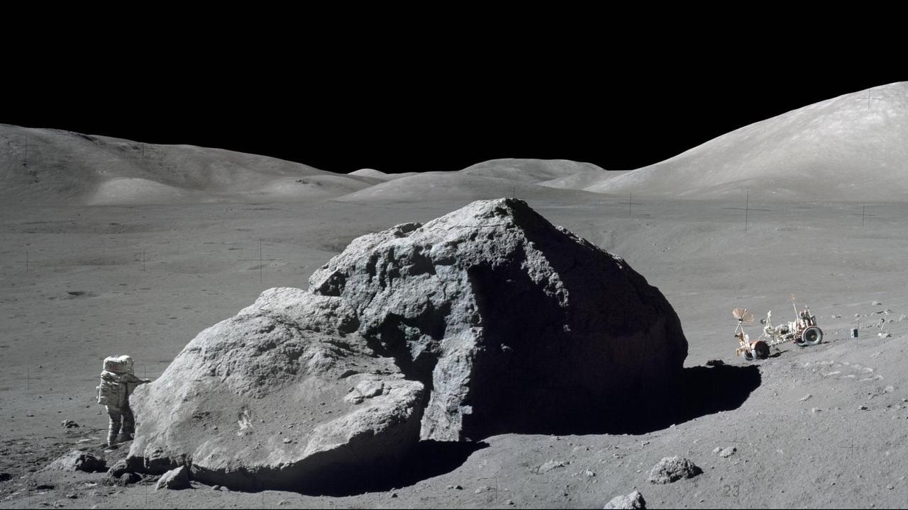 US-Astronaut Harrison H. Schmitt 1971 auf dem Mond.