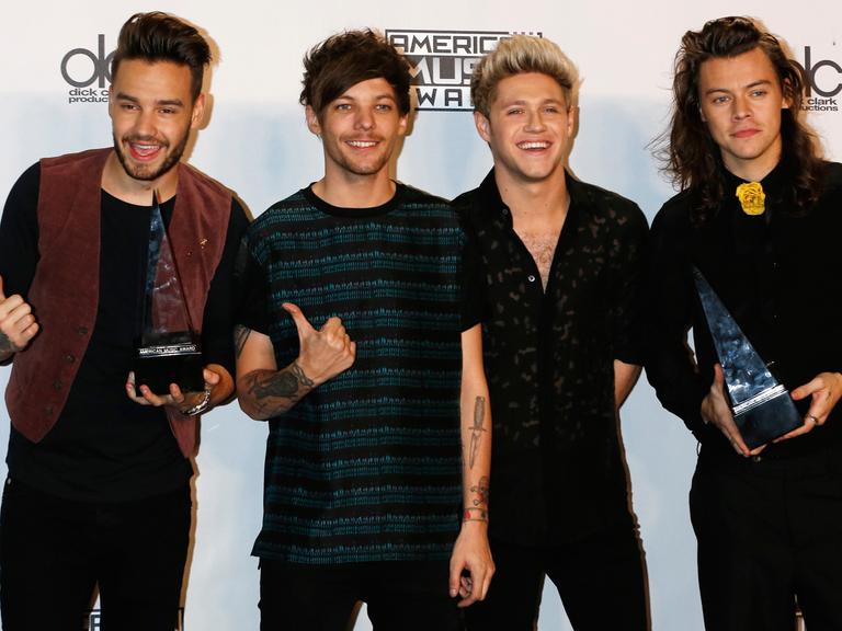 Liam Payne (l-r), Louis Tomlinson, Niall Horan and Harry Styles von der Boyband "One Direction". 