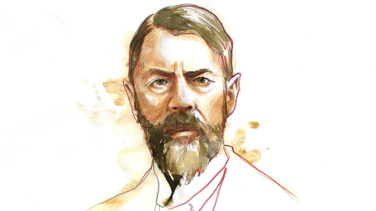 Porträt des Soziologen und Nationalökonomen Max Weber (1864 - 1920)