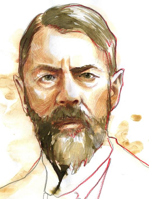 Porträt des Soziologen und Nationalökonomen Max Weber (1864 - 1920)