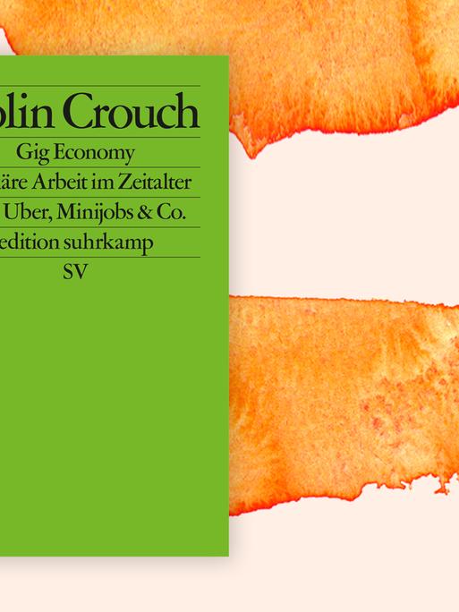 Cover von Colin Crouch: "Gig Economy" vor einem Aquarell-Hintergrund