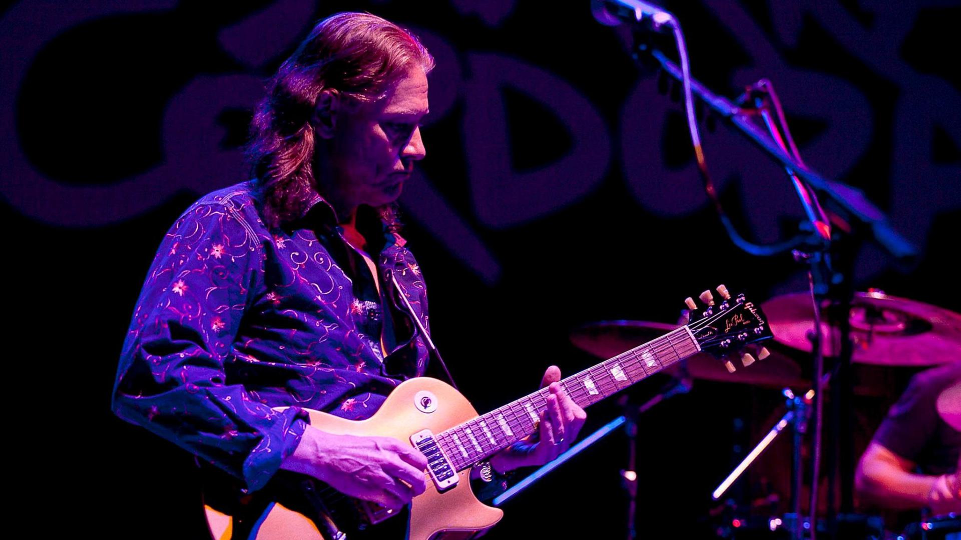 US band 'Renegade Creation' guitarist Robben Ford performs on stage during his 32th Cordoba_s Guitar Festival concert at Axerquia Theatre in Cordoba, southern Spain, 10 July 2012.