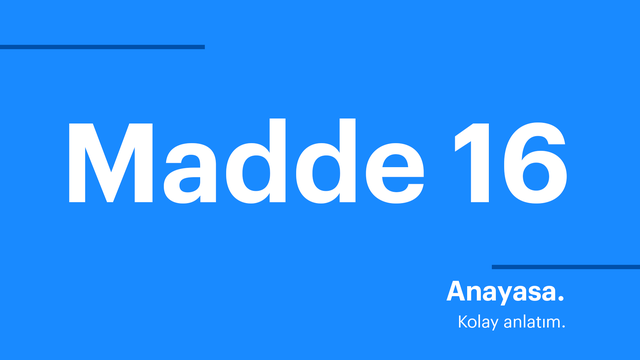 Anayasa. Kolay anlatım. Madde 16.