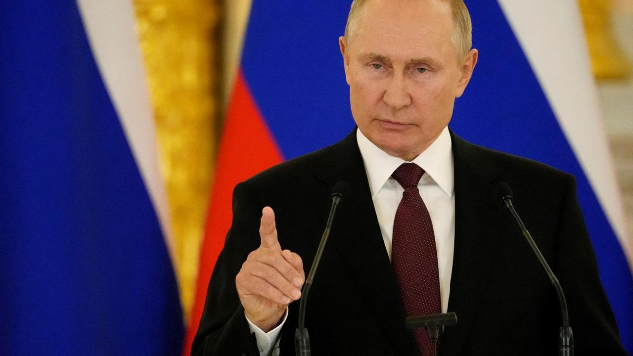 Der russische Präsident Vladimir Putin während einer Pressekonferenz anlässlich des Besuches von Angela Merkel in Moskau am 20. August 2021. 