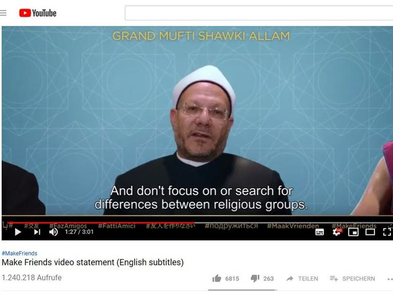 Der ägyptische Großmufti Shawki Allam in der "Make Friends"-Kampagne (Screenshot)