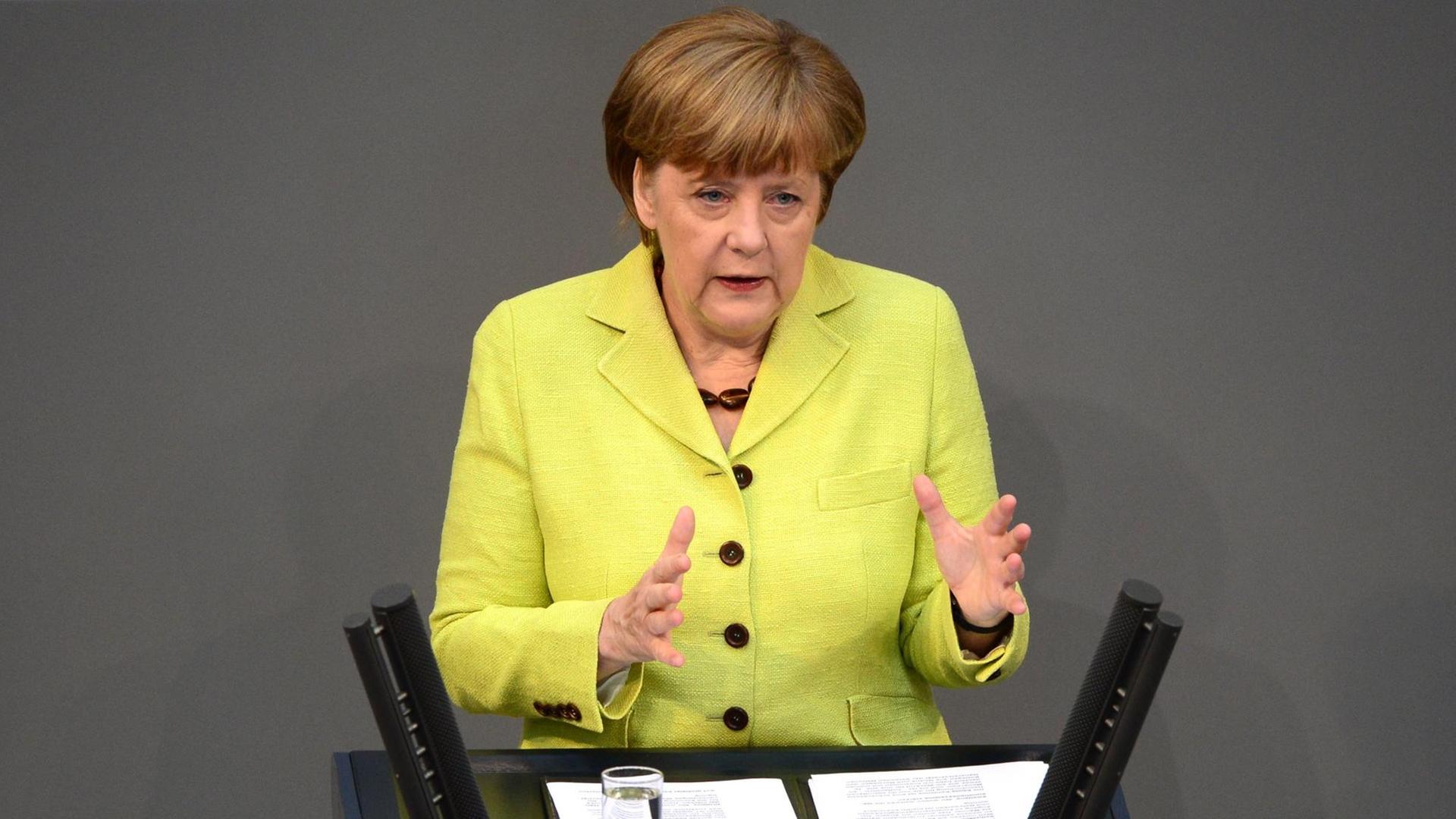 Bundeskanzlerin Merkel am 21.5.2015 im Bundestag