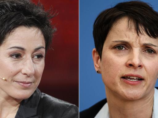 Dunja Hayali (l.) und Frauke Petry.