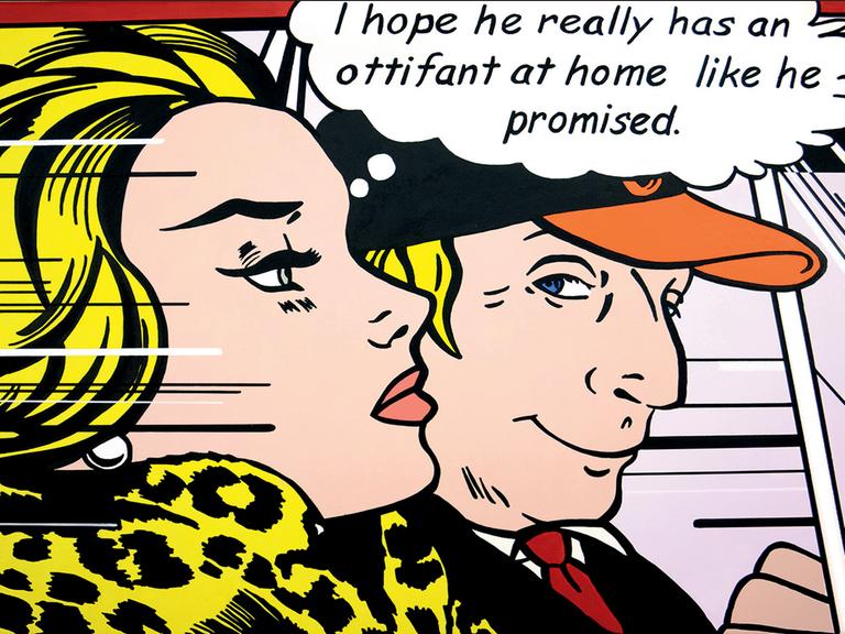 Das Bild von Otto Waalkes "Her Desire II" hängt in der "Otto"-Ausstellung im Caricatura Museum in Frankfurt/M.