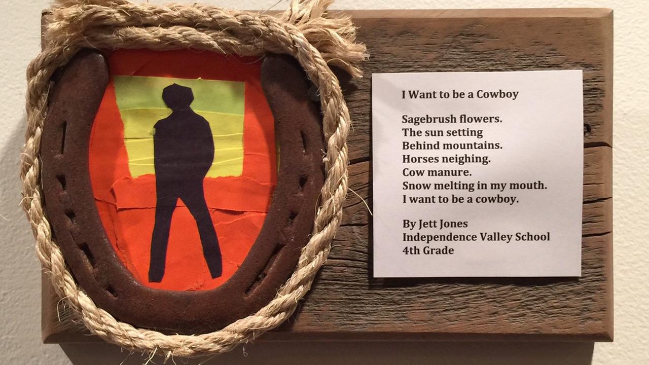 Cowboy-Kultur in Montana: Kunstwerk eine Highschool-Schülers.