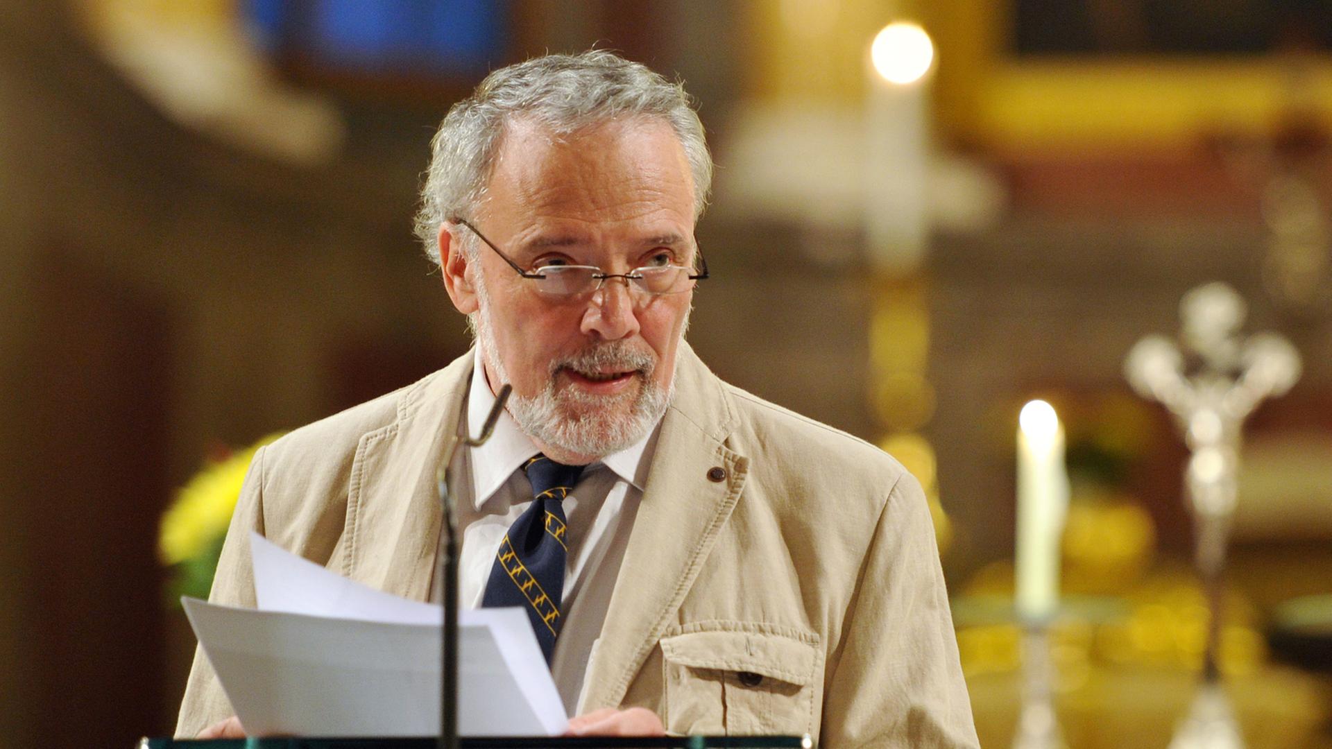 Im Oktober 2012 erinnerte der ungarische Schriftsteller György Dalos in der Nikolaikirche Leipzig an die friedliche Revolution vom Herbst 1989.
