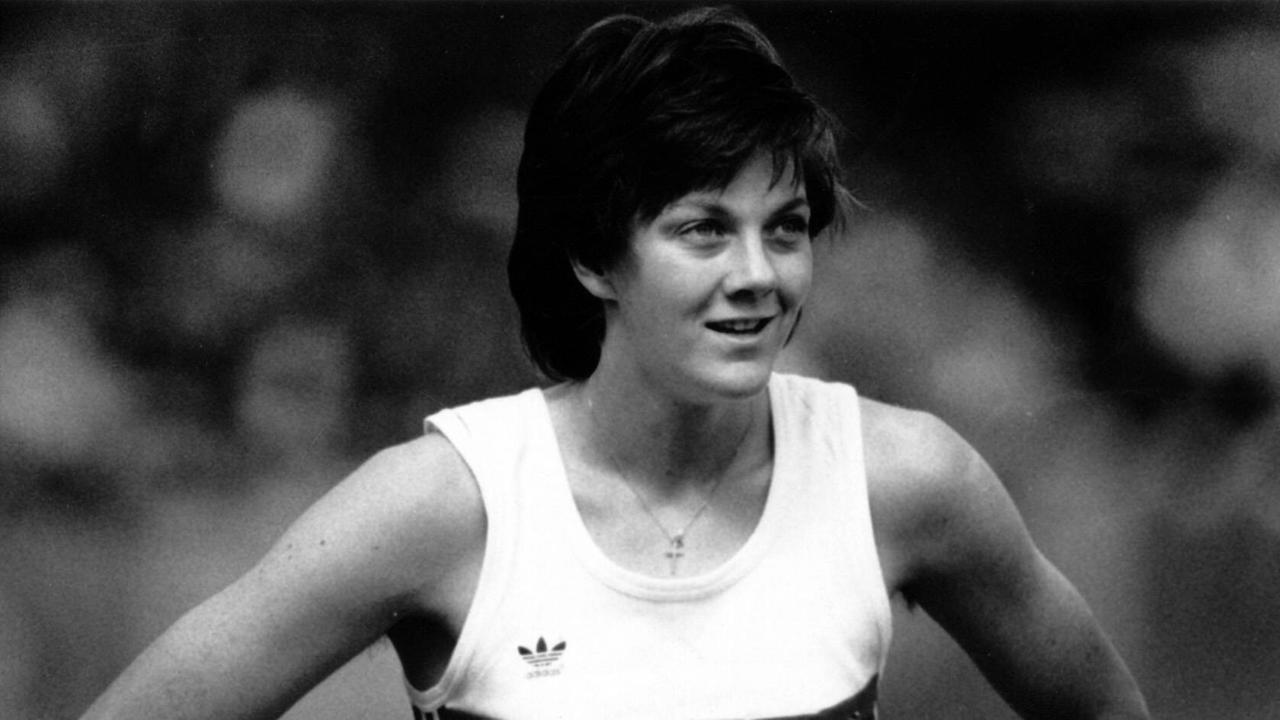 Claudia Lepping bei einem Leichtathletik-Wettkampf 1986.