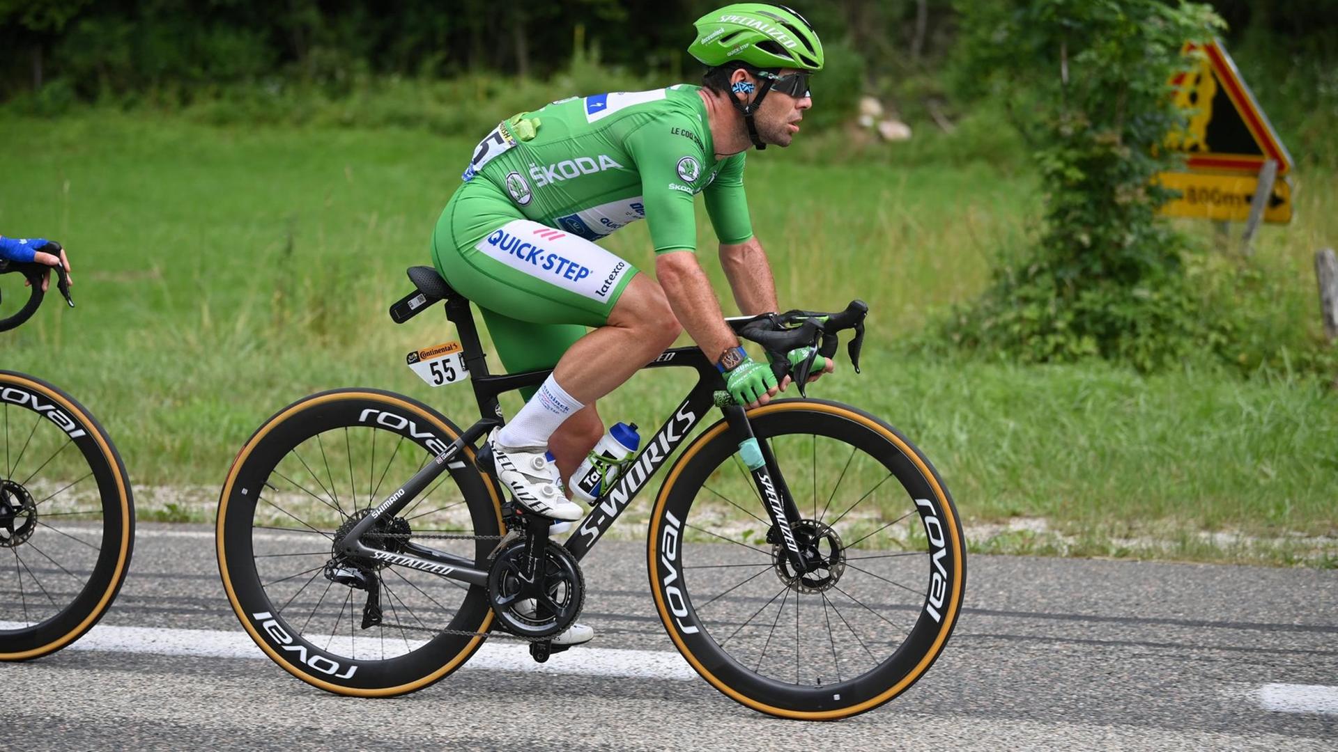 Mark Cavendish auf dem Fahrrad Mark Cavendish auf dem Fahrrad