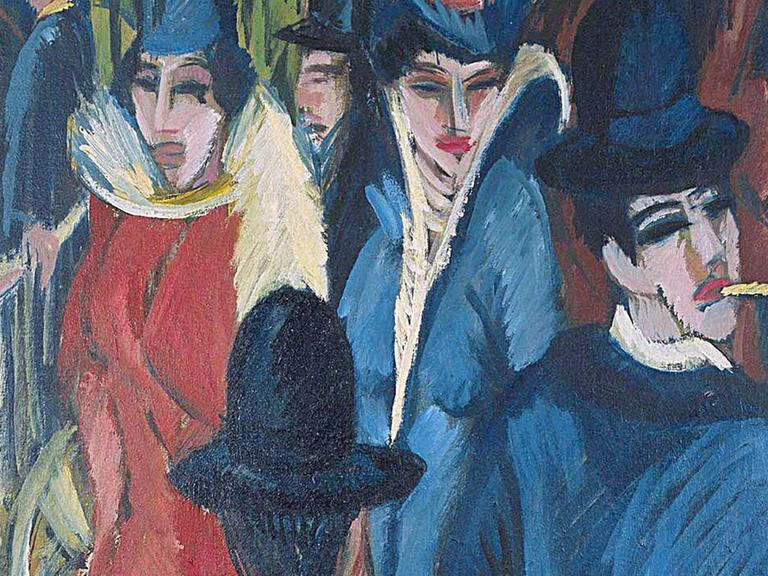 Ausschnitt: Ölbild "Berliner Straßenszene" von Ernst Ludwig Kirchner aus dem Jahr 1913