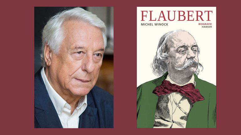 Der Autor Michel Winock und das Buchcover von „Flaubert. Biografie“
