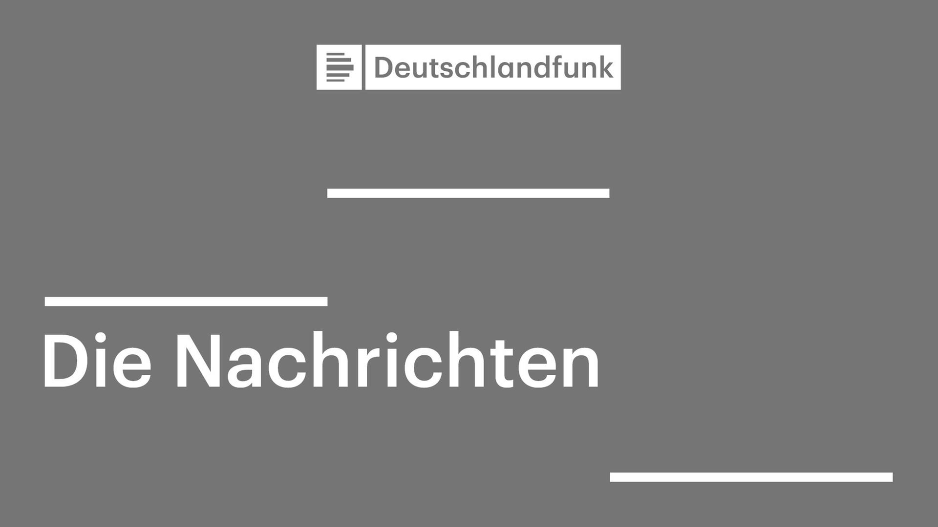 Schwarz-weißes Symbolbild mit dem Logo des Deutschlandfunks und dem Zusatz "Die Nachrichten"