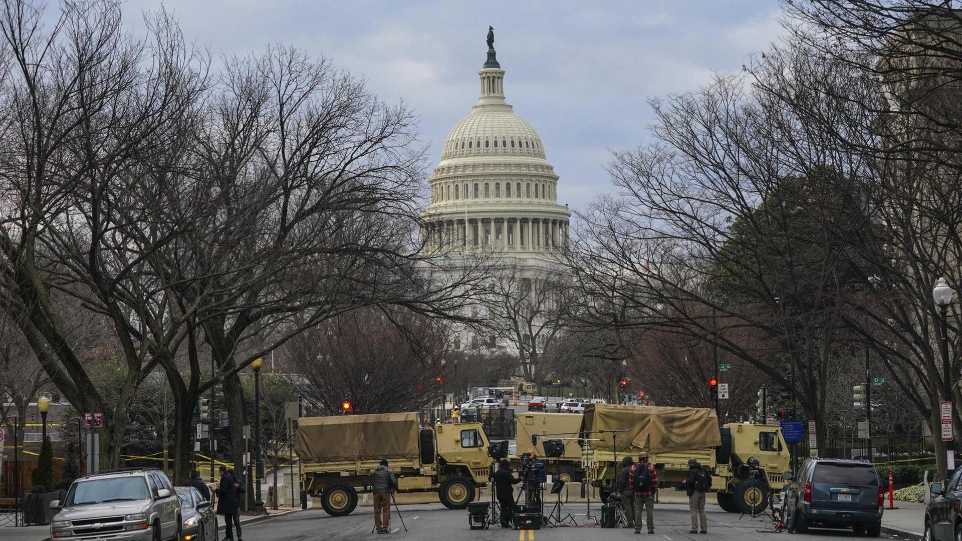 Soldaten der Nationalgarde vor dem Kapitol in Washington. Soldaten der Nationalgarde vor dem Kapitol in Washington.