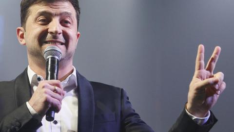 Der künftige ukrainische Präsident, Wolodymyr Selenskyj