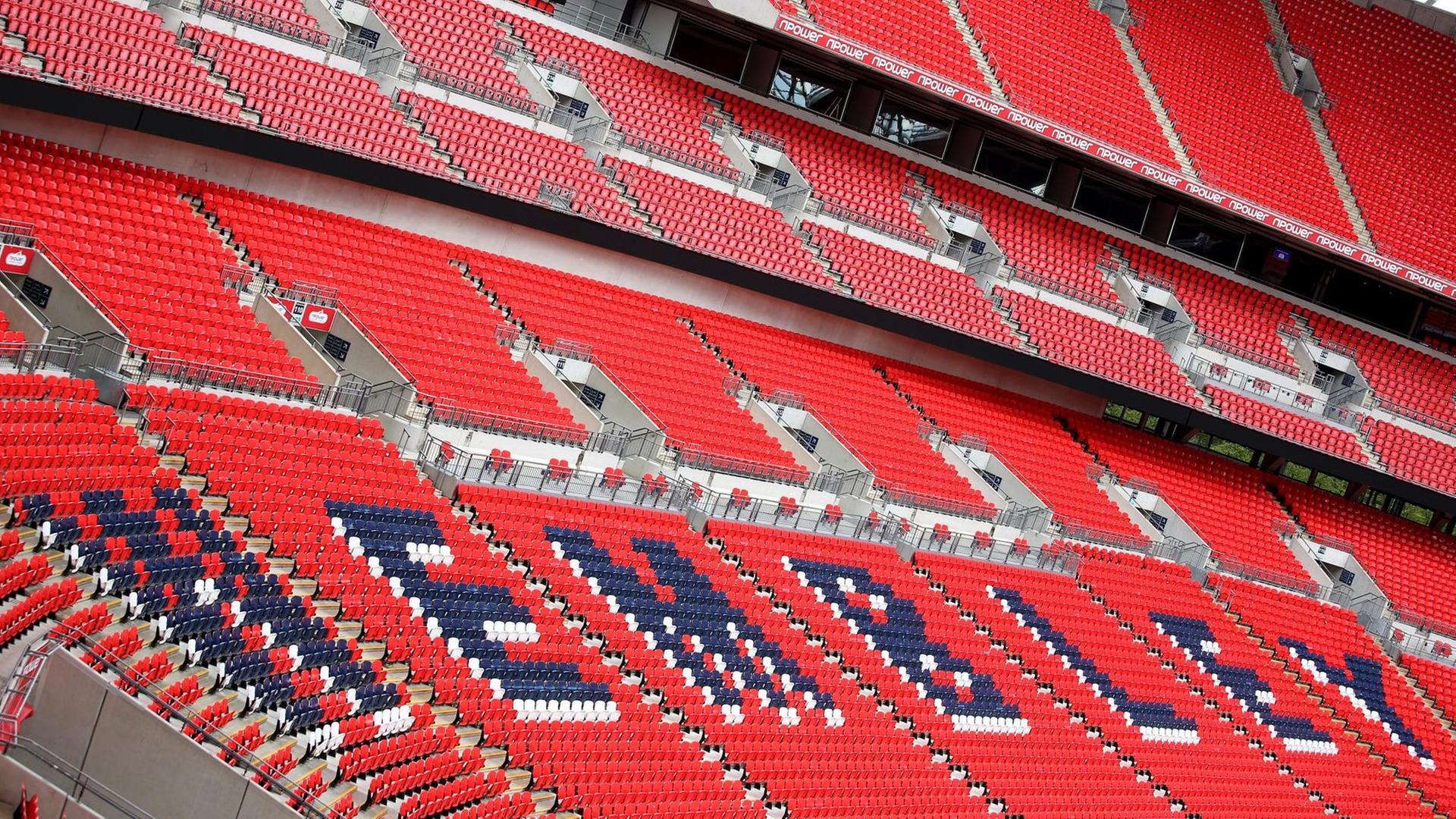 Blick in das Wembley Stadion in London, aufgenommen am 16.05.2013.