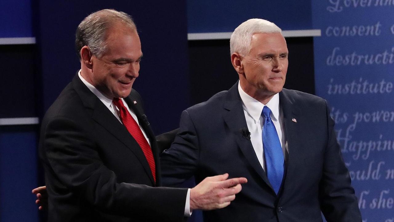 Der Republikaner Mike Pence (rechts) und der Demokrat Tim Kaine im US-Wahlkampf