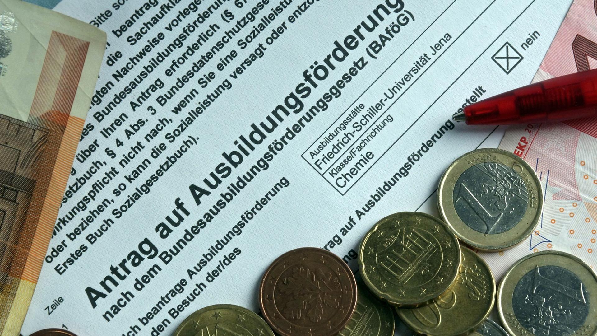 Formular für den Antrag auf Ausbildungsförderung nach dem Bundesausbildungsförderungsgesetz (BAföG)