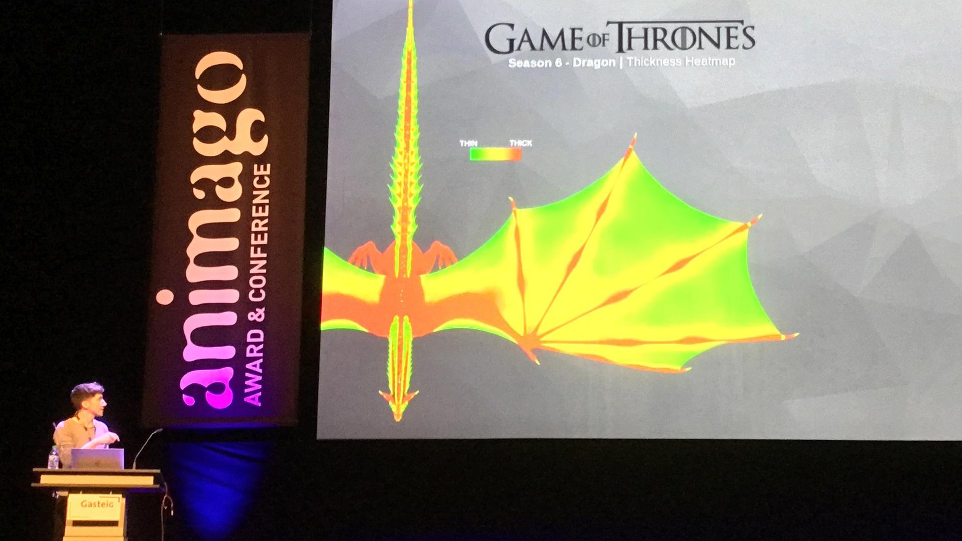 Sebastian Lauer auf der animago in München. Er digitalisiert die Drachen für die US-Serie "Game of Thrones"