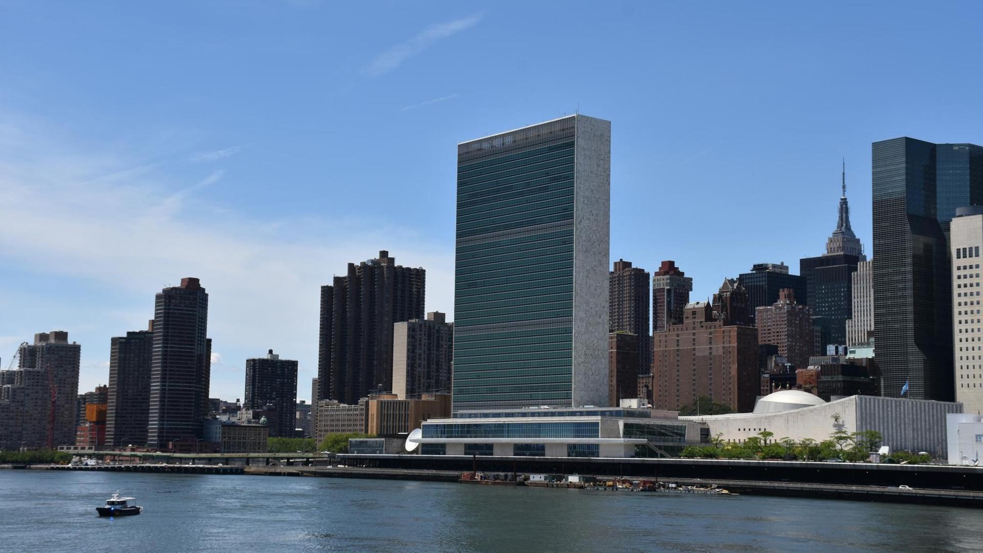 Das Hauptquartier der Vereinten Nationen am East River in New York.