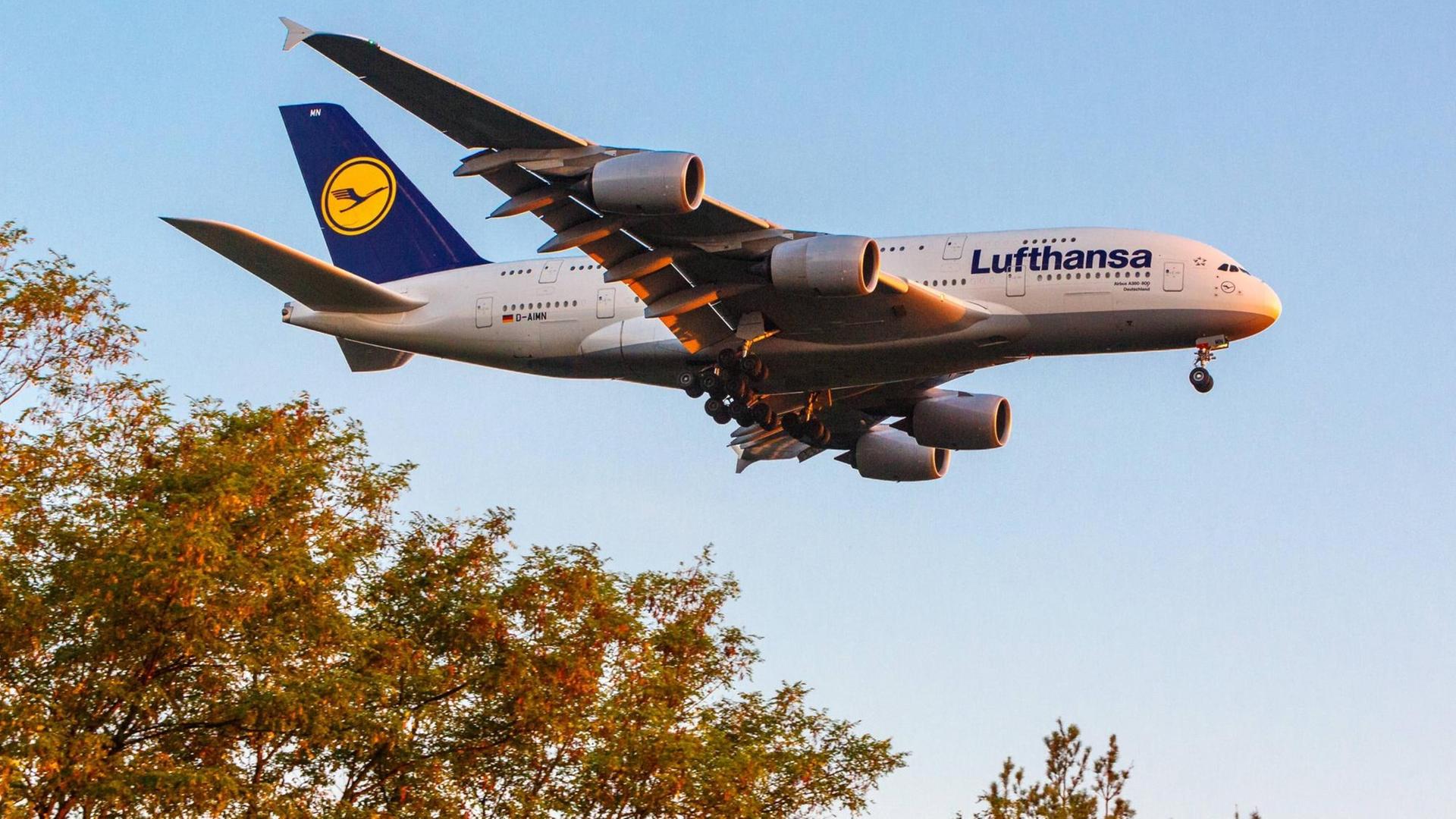Bei der Lufthansa soll gestreikt werden, hier ein Lufthansa-Flugzeug.