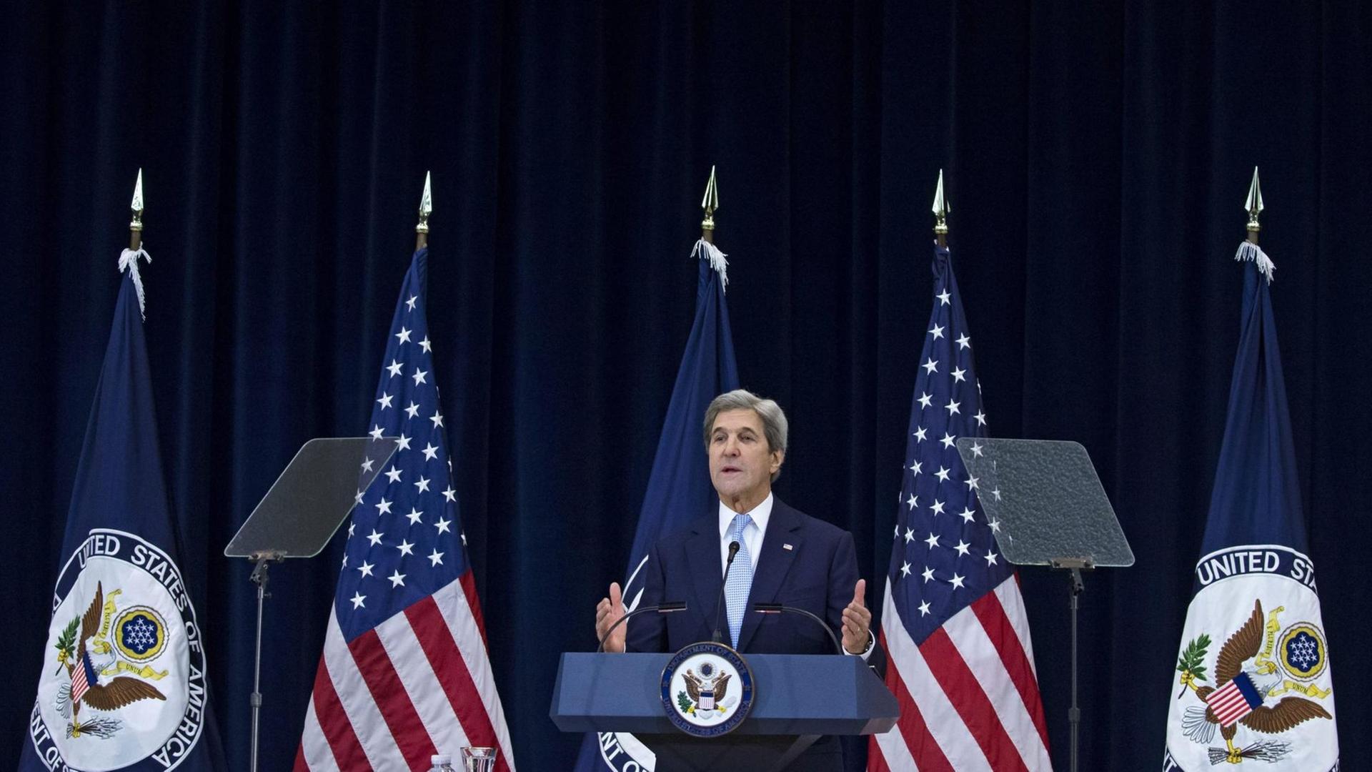 John Kerry bei seiner letzten Nahost-Grundsatzrede als US-Außenminister