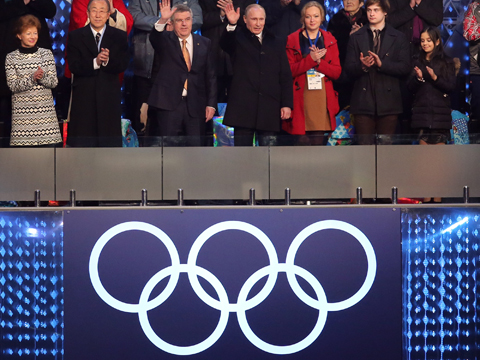 Ehrentribüne des russischen Präsidenten Wladimir Putins Ehrentribüne des russischen Präsidenten Wladimir Putins