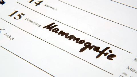 Eintrag "Mammografie" in einem Terminkalender