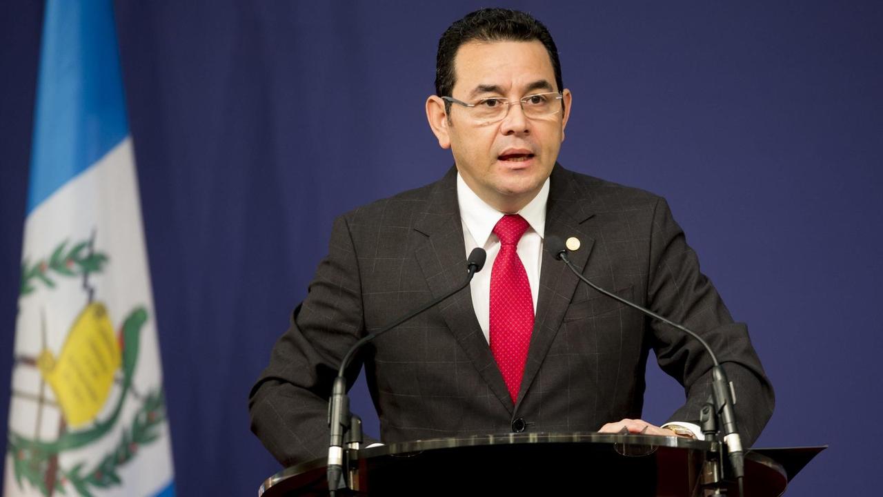 Der Präsident von Guatemala, Jimmy Morales, im Juni 2017 auf einer Konferenz in Paris.