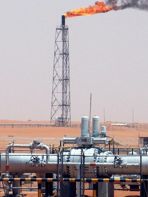 Ein Ölfeld in der Wüste Saudi-Arabiens, aufgenommen im Juni 2008.