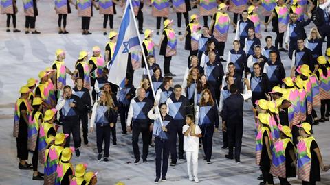 Die israelische Delegation beim Einmarsch zur Eröffnungszeremonie der Olympischen Sommerspiele 2016 in Rio de Janeiro