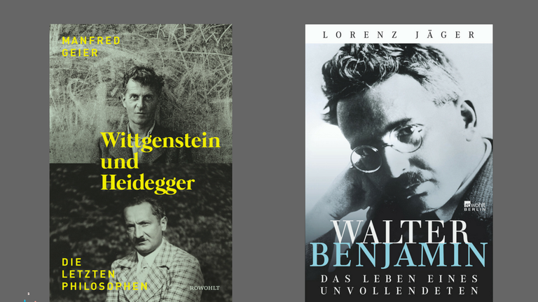 Buchcover Manfred Geier: Wittgenstein und Heidegger u. Lorenz Jäger: Walter Benjamin