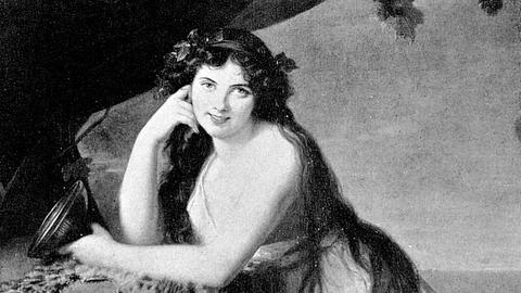 Das zeitgenössische Porträt zeigt Lady Emma Hamilton (1761-1815), die Geliebte des Admiral Nelson.
