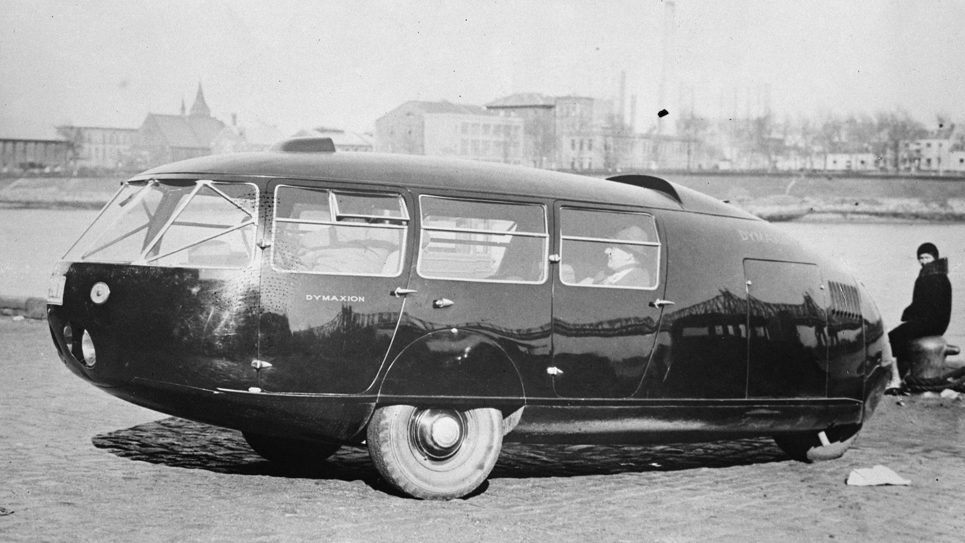 Ein Foto vom 1933 entworfenen Dymaxion-Auto von Richard Buckminster Fuller.