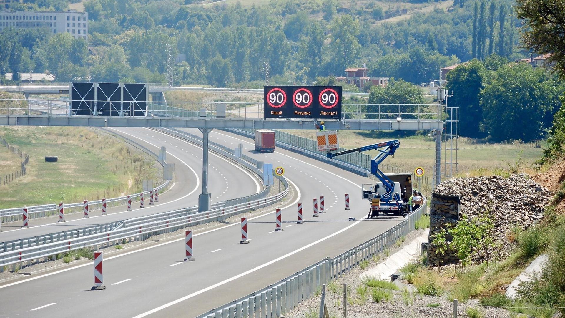 Der neue Abschnitt der Struma-Autobahn bei Blagoevgrad in Bulgarien