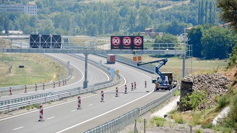 Der neue Abschnitt der Struma-Autobahn bei Blagoevgrad in Bulgarien