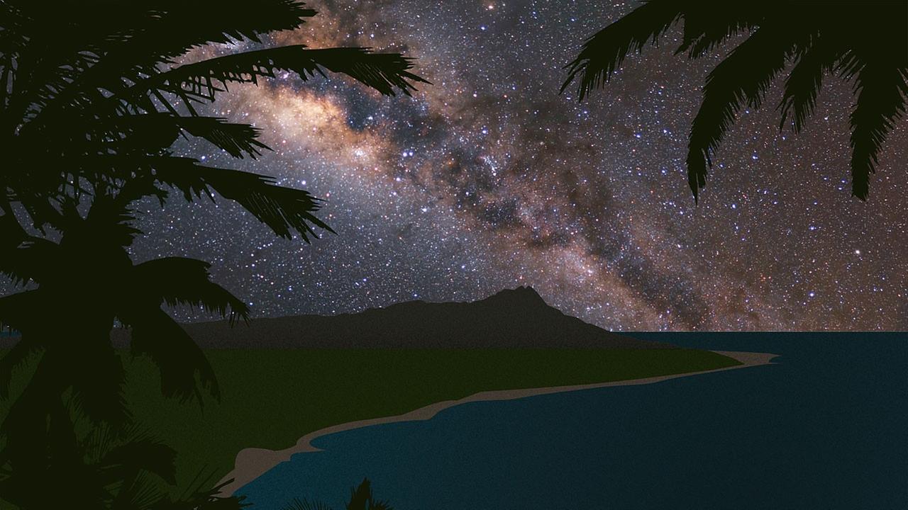 Der Sternenhimmel über Hawaii (künstlerische Darstellung)